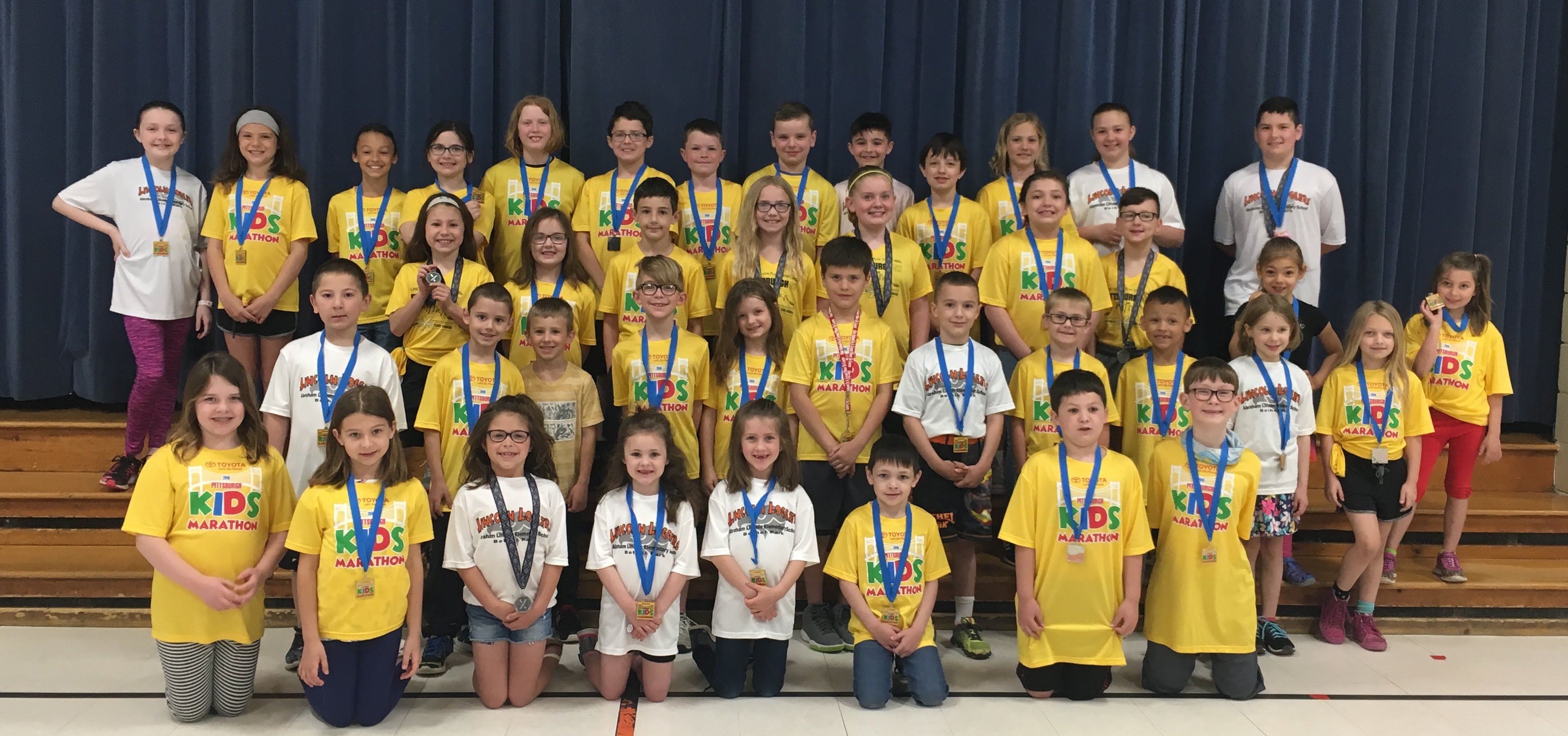 Kids of Steel running team at Abraham Lincoln Elementary School in Bethel Park