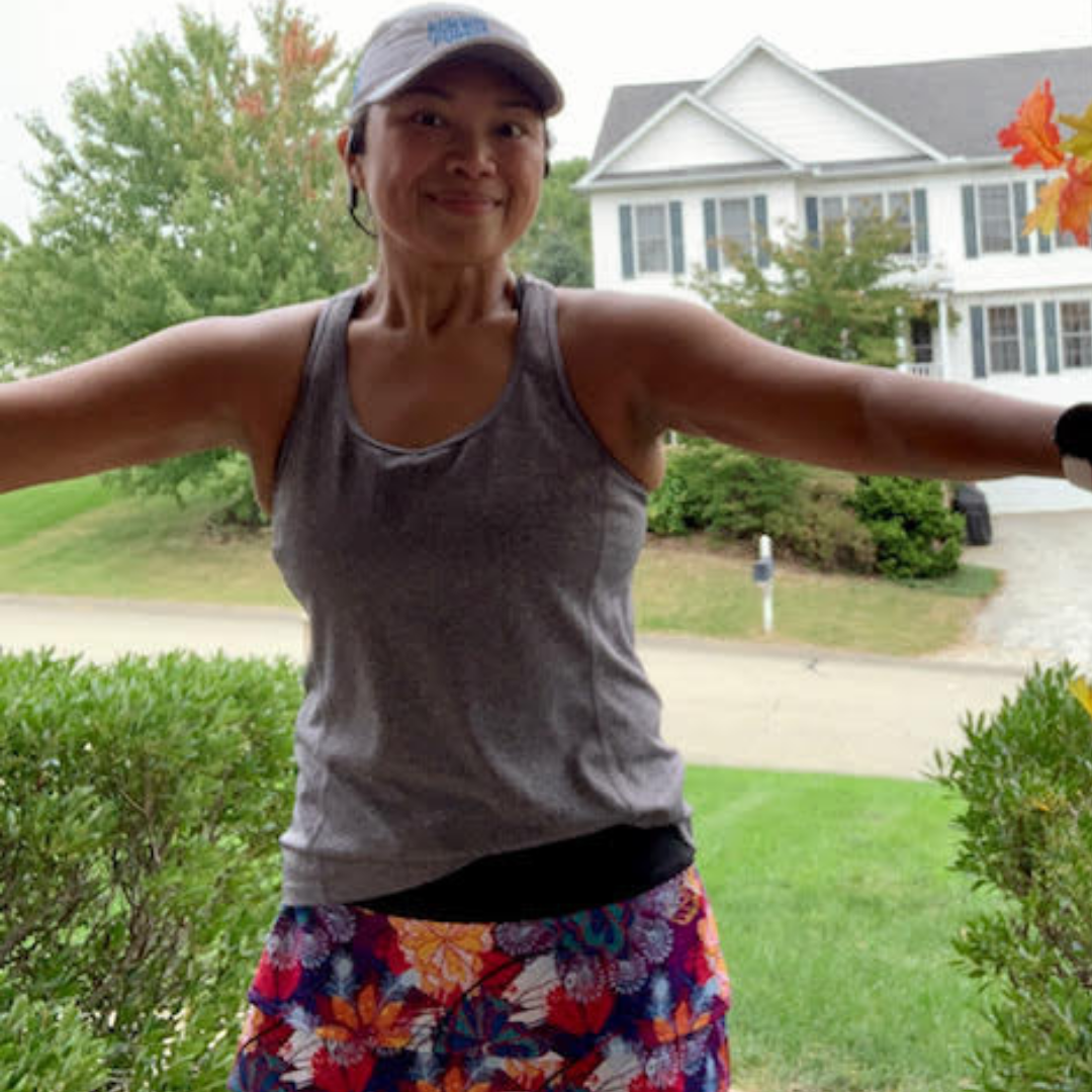 Dezza Colby, female p3r ambassador, shown outside.