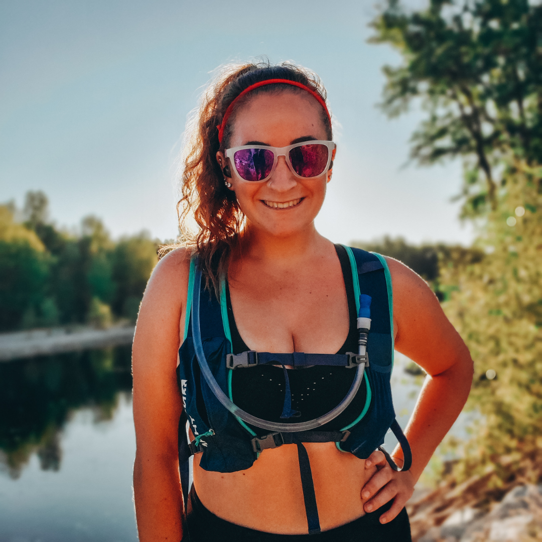 Brittany Cuzick, female p3r ambassador, shown outside.