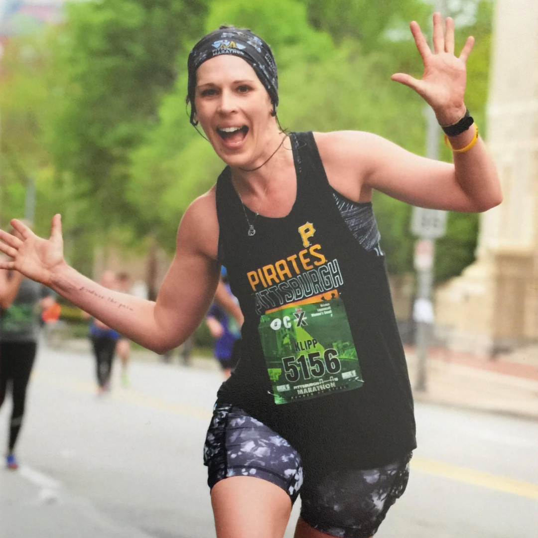 Kristen Lippencott, female p3r ambassador, running outdoors