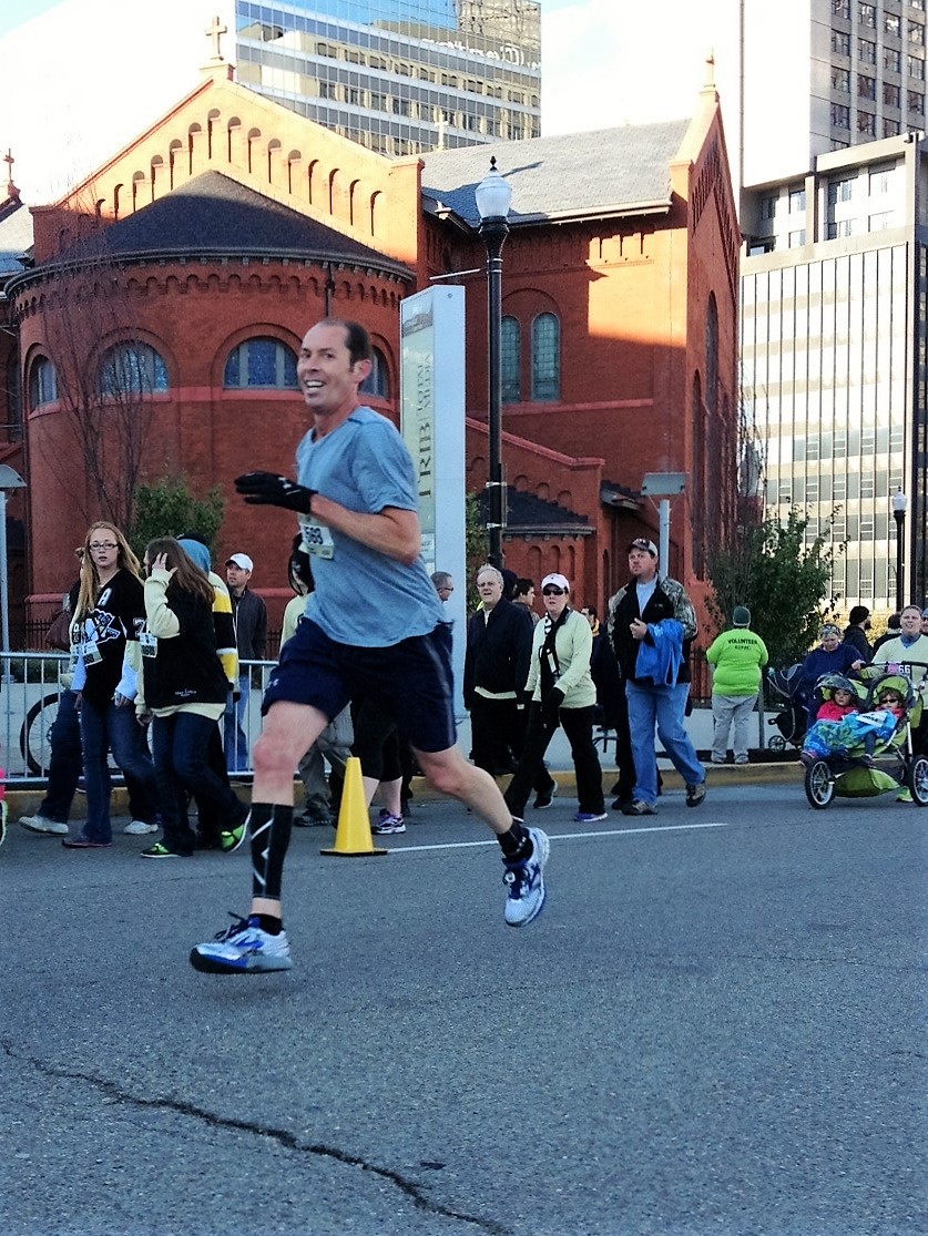 Mike Romzy Running in Pittsburgh Downtown