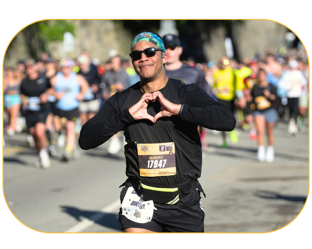 Half Marathon Runner Making a Heart